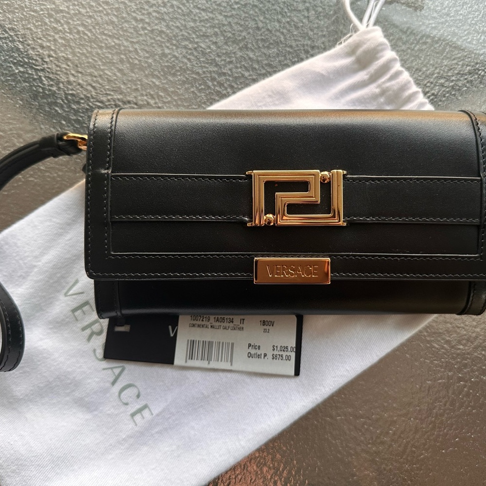 *SOLD*Versace Black and Gold Wallet